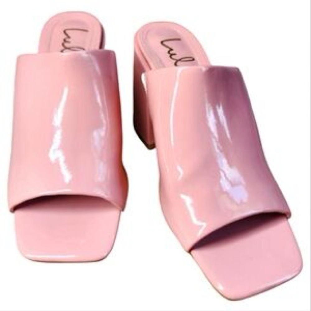 Qwynn Dusty Rose Patent High Heel Slide Sandals